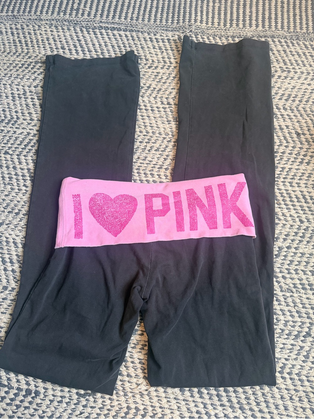 Victoria's Secret PINK Black Leggings with Pink Waistband